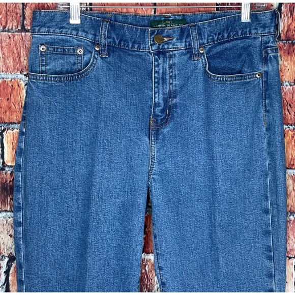 Lauren Jeans Co. Womens Size 8 Petite Stretch Medium Wash Denim Classic Straight - Picture 2 of 5